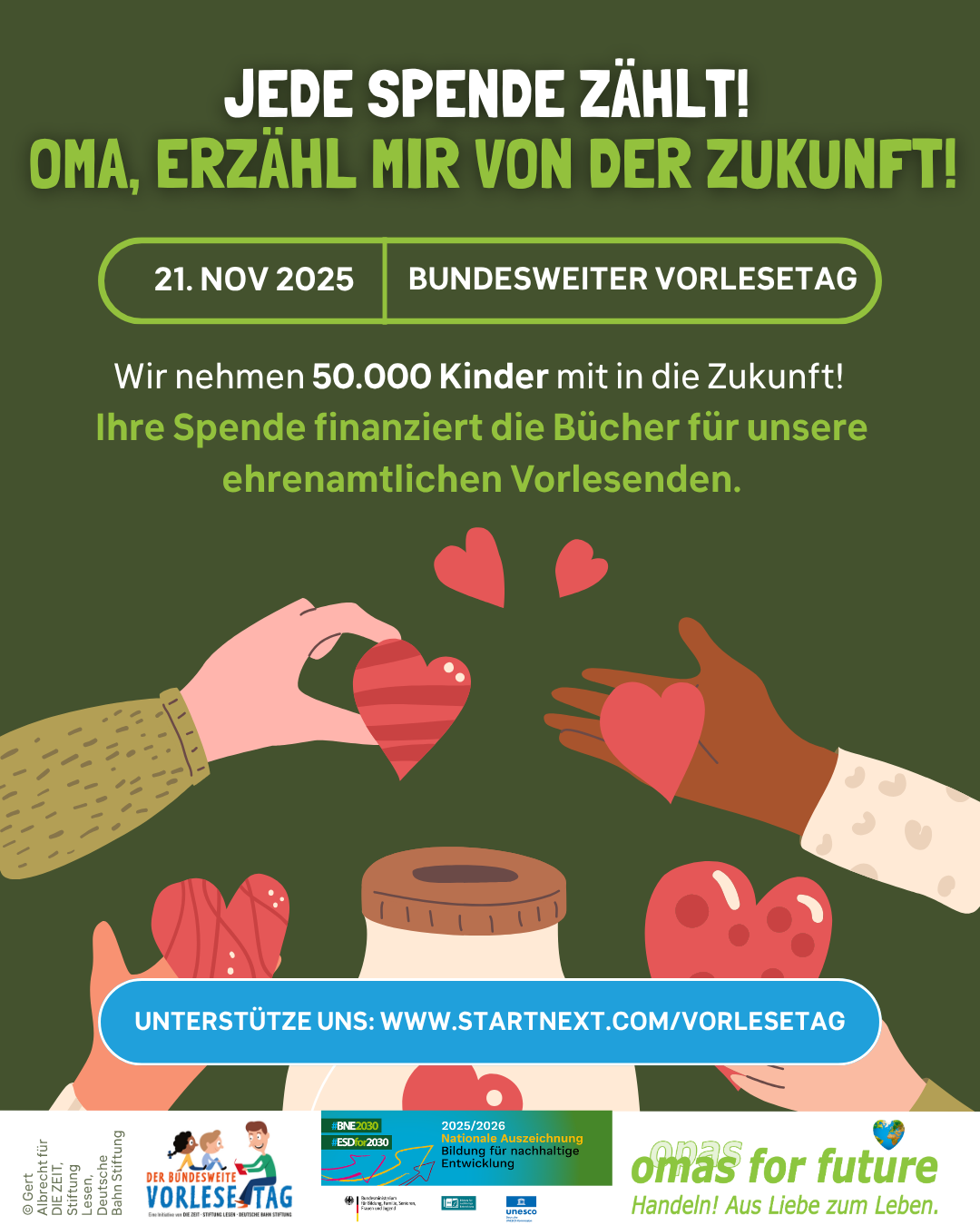 Spenden Vorlesetag Omas for future Vorlesen Kinder